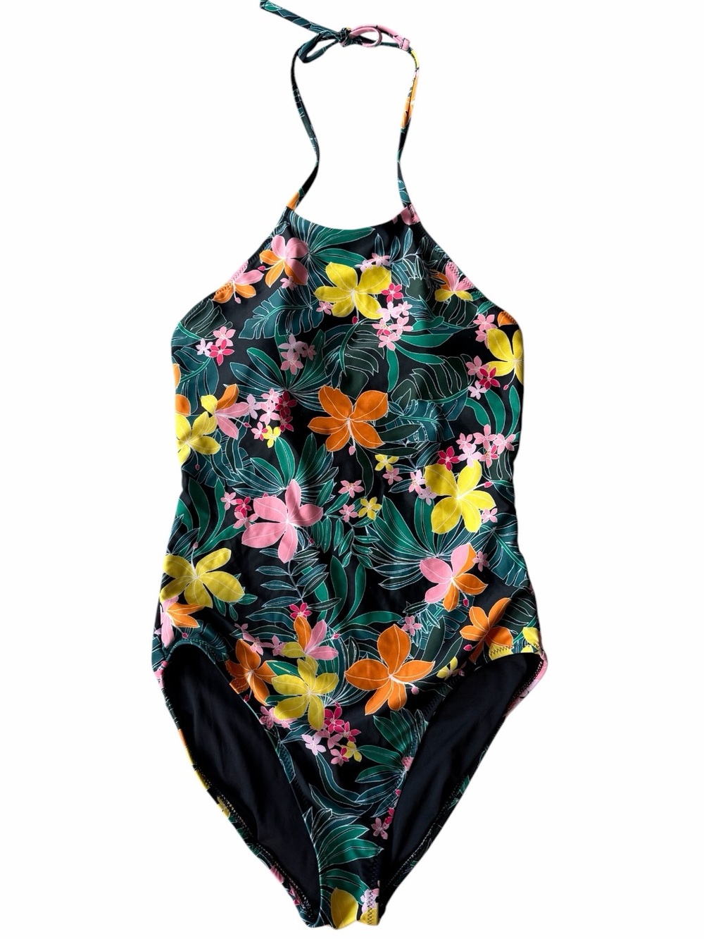Women’s ' Tropical Floral Halter One-Piece Swimsuit